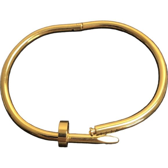 18K Gold Plated Nail Bangle Cuff Bracelet - Picture 7 of 10